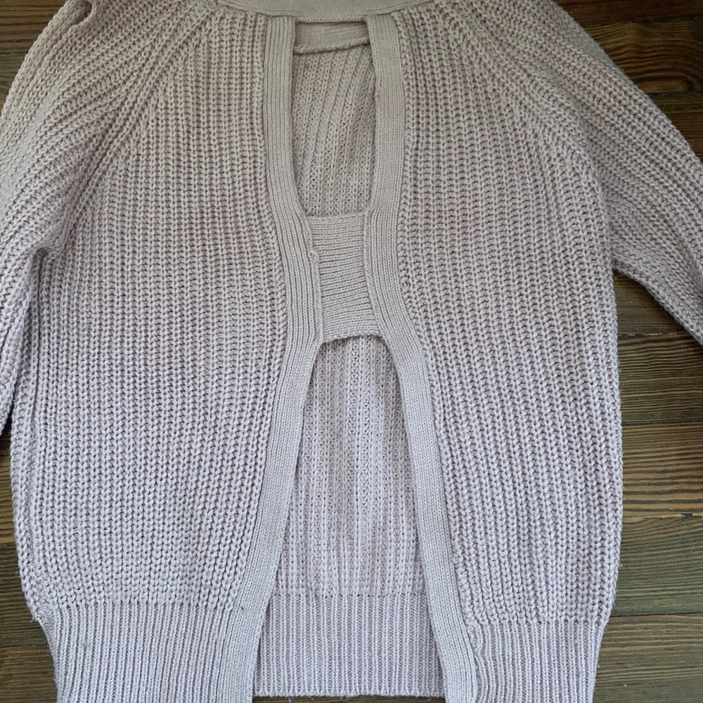 Open shoulder knit sweater
